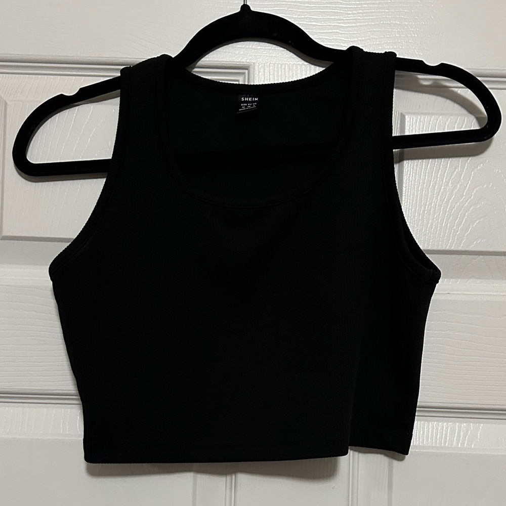 Black Crop Tank Top